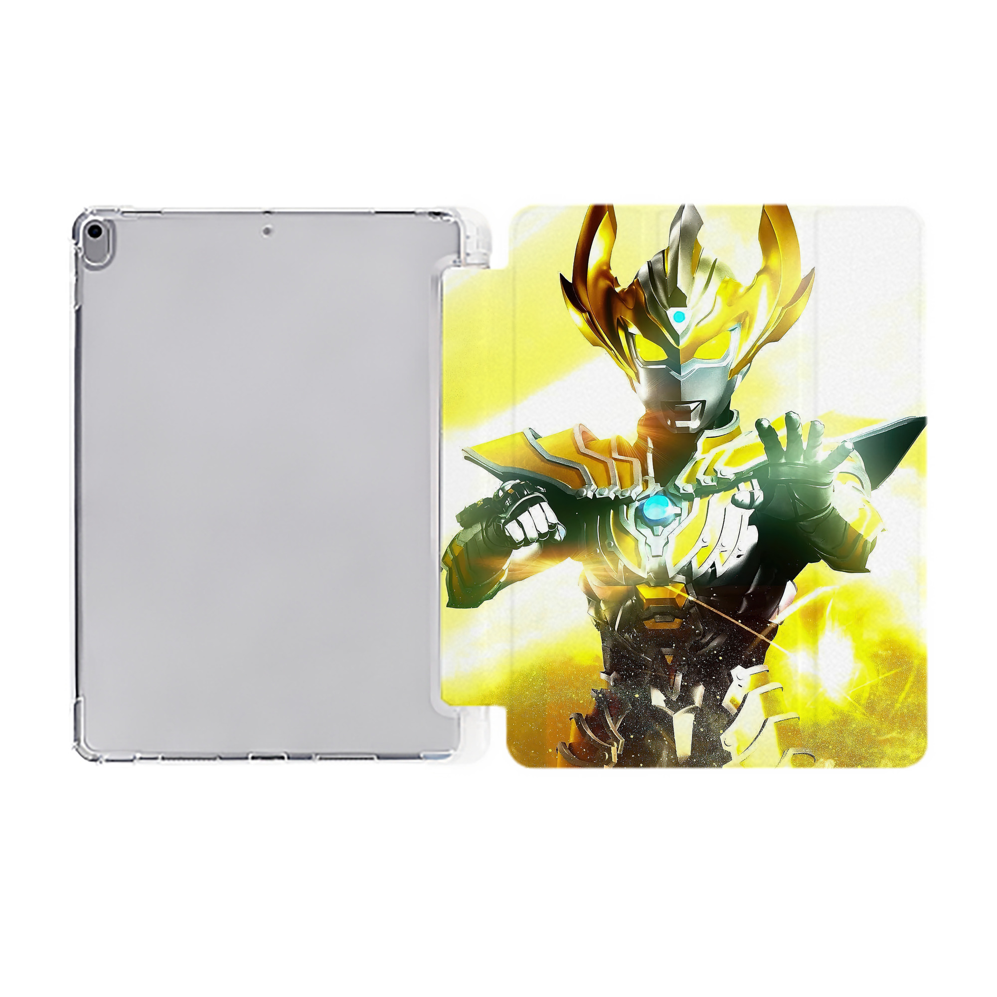 （画像用） ウルトラマン Ultraman IPad ケース ペン収納付き 三つ折りスタンド PUレザー×シリコン 対応機種9.5/10.5/10.9インチ